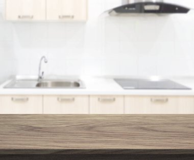 Masa üstü ve arka plan bulanıklık mutfak Oda