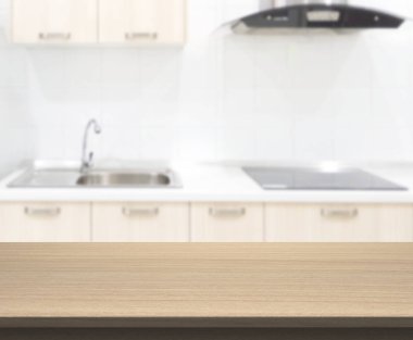 Masa üstü ve arka plan bulanıklık mutfak Oda