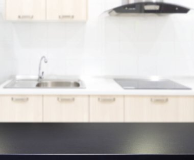 Masa üstü ve arka plan bulanıklık mutfak Oda