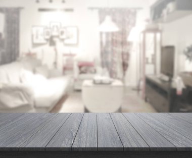 Arka planın Masa Üstü ve Bulanık Oturma Odası