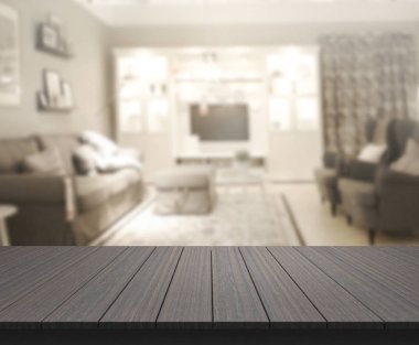 Arka planın Masa Üstü ve Bulanık Oturma Odası