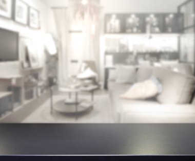 Arka planın Masa Üstü ve Bulanık Oturma Odası