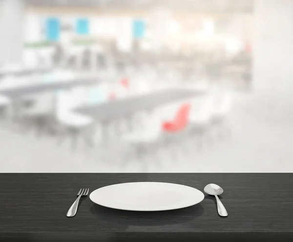 Mesa de cima e Blur Restaurante de fundo — Fotografia de Stock
