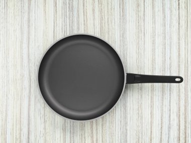 Tablo arka plan üzerinde Üstten Görünüm boş tava