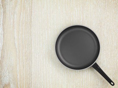 Tablo arka plan üzerinde Üstten Görünüm boş tava