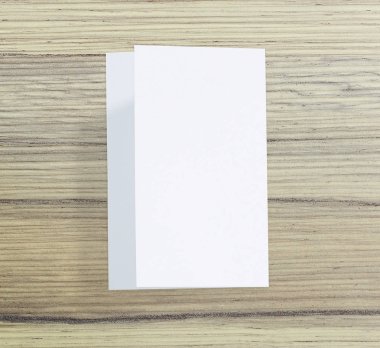 Ahşap masa arka plan üzerinde beyaz kağıt