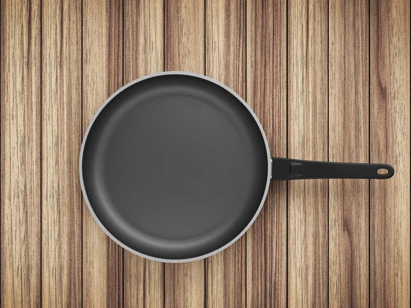 Tablo arka plan üzerinde Üstten Görünüm boş tava