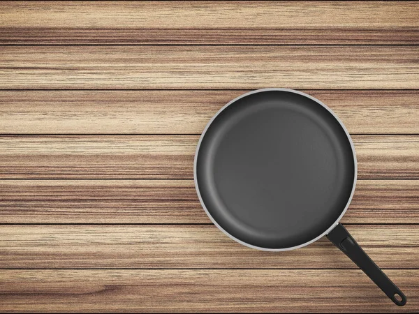 Tablo arka plan üzerinde Üstten Görünüm boş tava