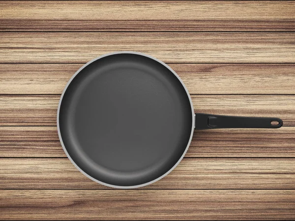 Tablo arka plan üzerinde Üstten Görünüm boş tava