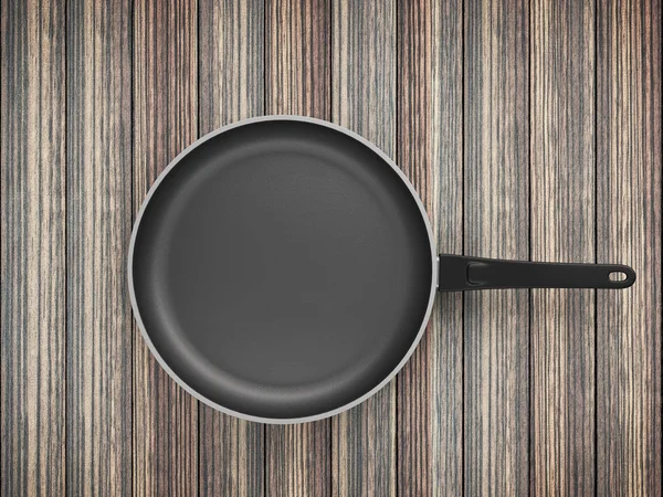 Tablo arka plan üzerinde Üstten Görünüm boş tava