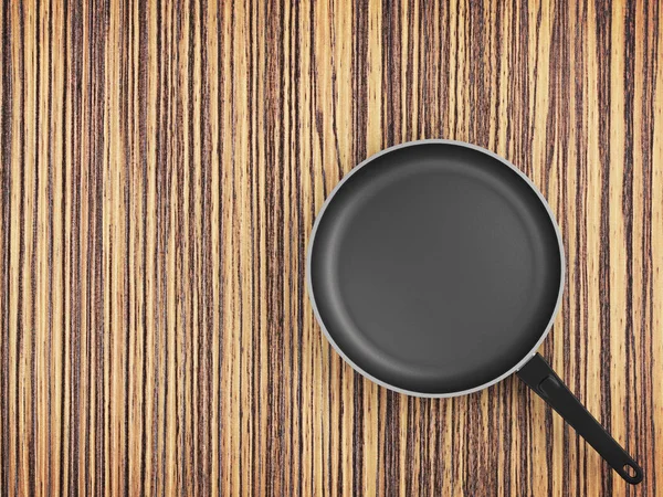 Tablo arka plan üzerinde Üstten Görünüm boş tava