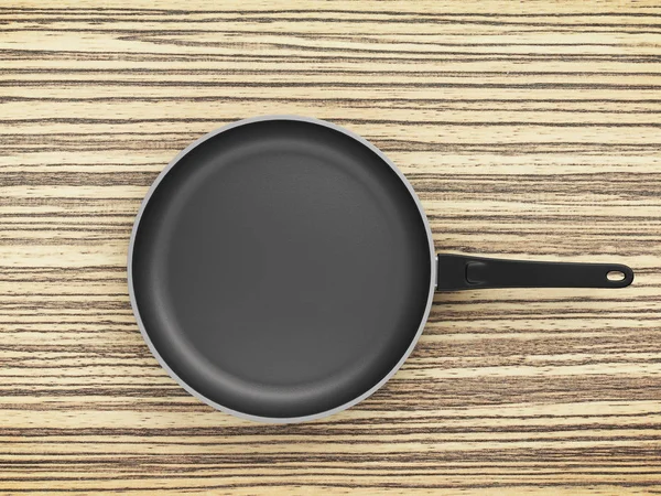 Tablo arka plan üzerinde Üstten Görünüm boş tava