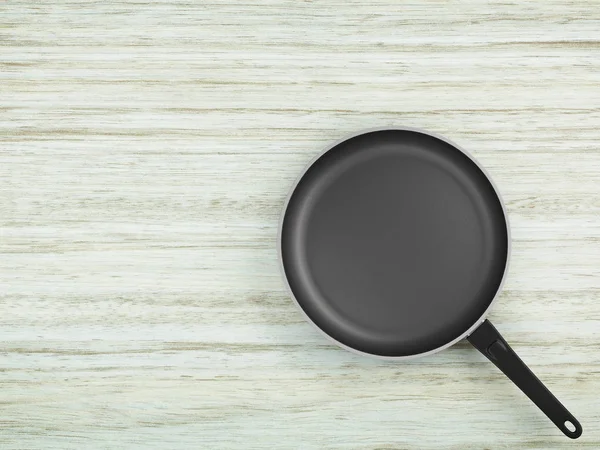 Tablo arka plan üzerinde Üstten Görünüm boş tava