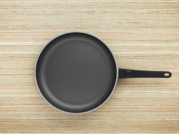 Tablo arka plan üzerinde Üstten Görünüm boş tava