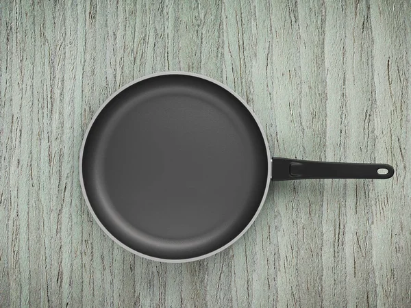 Tablo arka plan üzerinde Üstten Görünüm boş tava