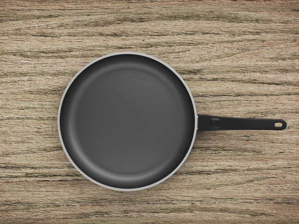 Tablo arka plan üzerinde Üstten Görünüm boş tava