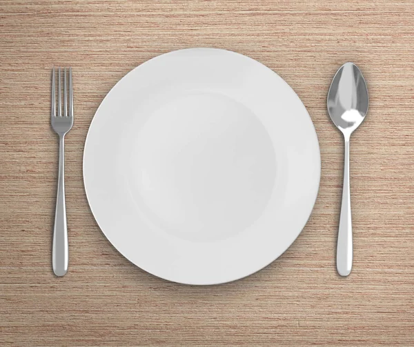 Üstten Görünüm boş tabak üzerinde tablo arka planı