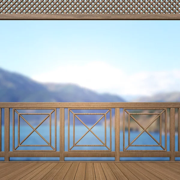 Balkon i taras z rozmycie tła natura — Zdjęcie stockowe