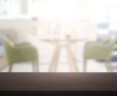 Top masa ve yemek odası arka plan bulanıklık