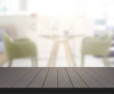 Top masa ve yemek odası arka plan bulanıklık