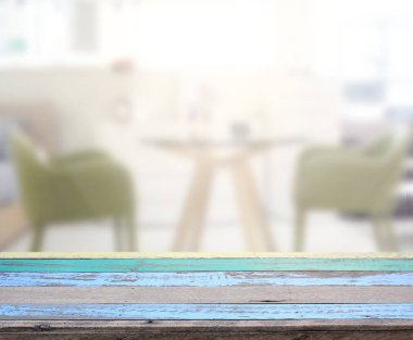 Top masa ve yemek odası arka plan bulanıklık