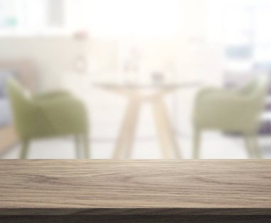 Top masa ve yemek odası arka plan bulanıklık