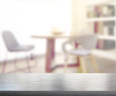 Top masa ve yemek odası arka plan bulanıklık