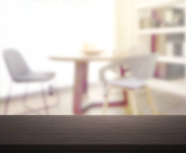 Top masa ve yemek odası arka plan bulanıklık
