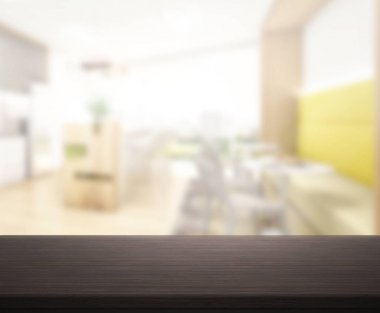 Top masa ve yemek odası arka plan bulanıklık