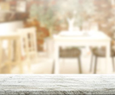 Top masa ve yemek odası arka plan bulanıklık
