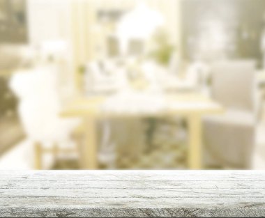 Top masa ve yemek odası arka plan bulanıklık