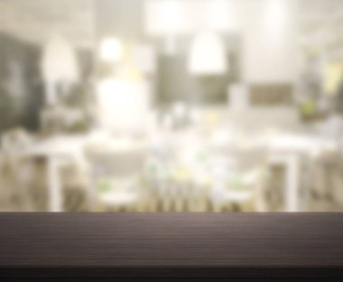 Top masa ve yemek odası arka plan bulanıklık
