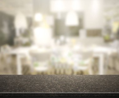 Top masa ve yemek odası arka plan bulanıklık