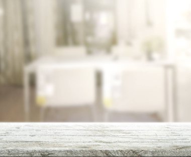 Top masa ve yemek odası arka plan bulanıklık