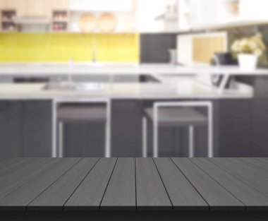 Masa üstü ve arka plan bulanıklık mutfak Oda