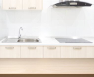 Masa üstü ve arka plan bulanıklık mutfak Oda