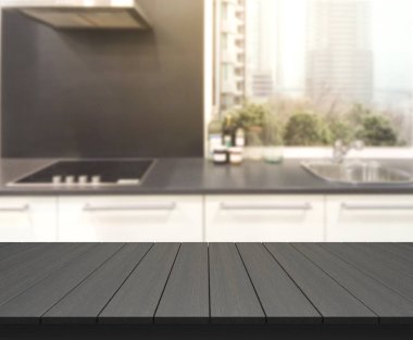 Masa üstü ve arka plan bulanıklık mutfak Oda