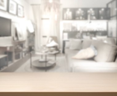 Arka planın Masa Üstü ve Bulanık Oturma Odası