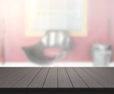 Masa üstü ve arka planın bulanık oturma odası