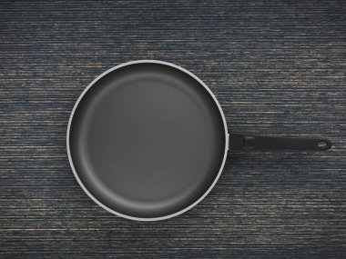 Tablo arka plan üzerinde Üstten Görünüm boş tava