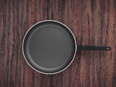 Tablo arka plan üzerinde Üstten Görünüm boş tava