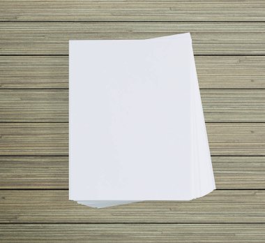 Ahşap masa arka plan üzerinde beyaz kağıt