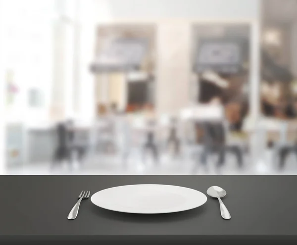 Mesa de cima e Blur Restaurante de fundo — Fotografia de Stock