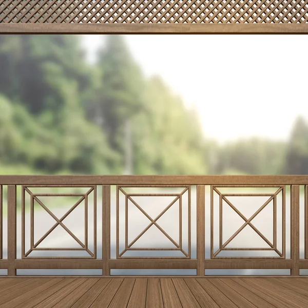 Balcón y Terraza de Desenfoque Fondo de la Naturaleza — Foto de Stock