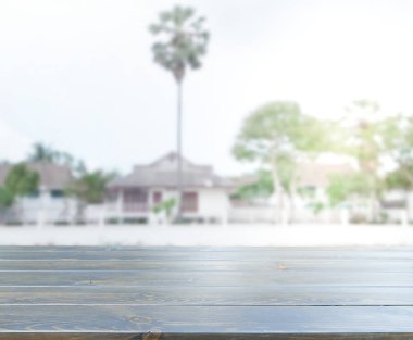 Top masa ve bina, arka plan bulanıklık