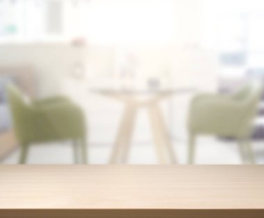Top masa ve yemek odası arka plan bulanıklık