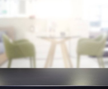 Top masa ve yemek odası arka plan bulanıklık