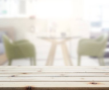 Top masa ve yemek odası arka plan bulanıklık