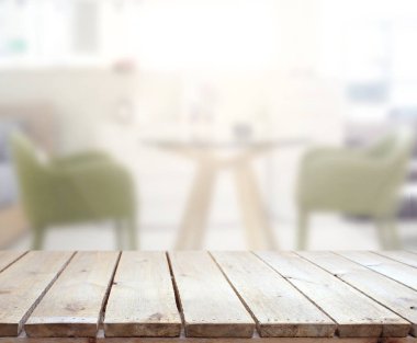 Top masa ve yemek odası arka plan bulanıklık