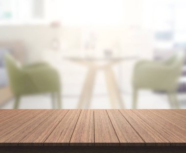 Top masa ve yemek odası arka plan bulanıklık